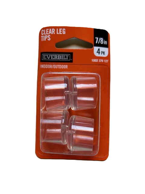 Everbilt 7/8 in. Clear Leg Caps for Table, Chair & Furniture Leg Floor Protection (4-Pack)