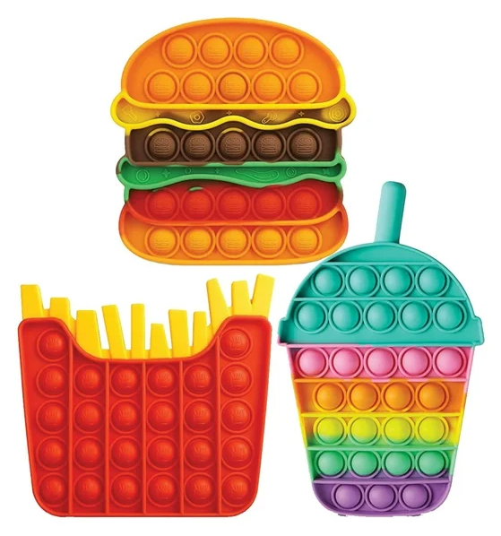 Hamburger, fries and shake fidget toy