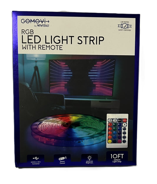 Vivitar Gomovi RGB LED Light Strip With Remote 10ft